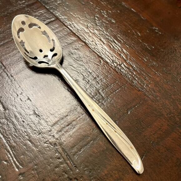 AMC Pierced Tablespoon Stainless Steel Fan Tip Satin Handle Japan Flatware - Picture 3 of 8